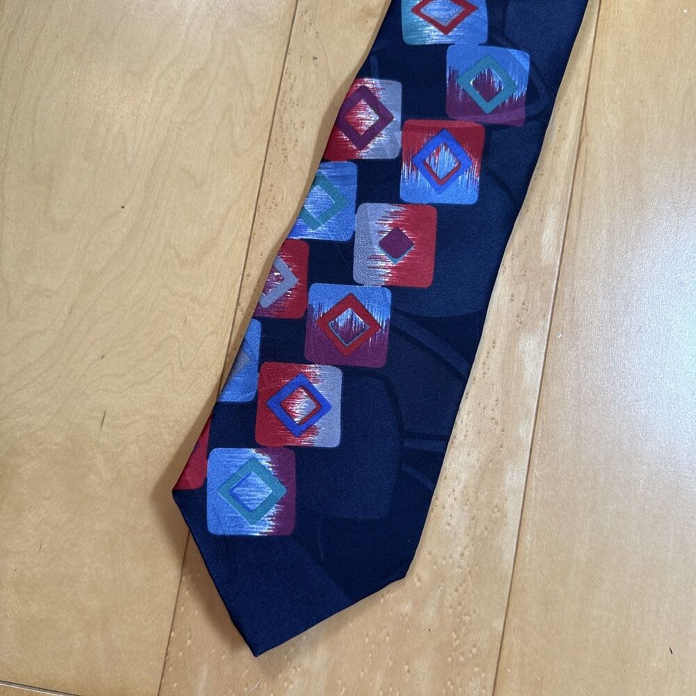ZYLOS GEORGE MACHADO 100% SILK GEOMETRIC MULTICOLOR TIE